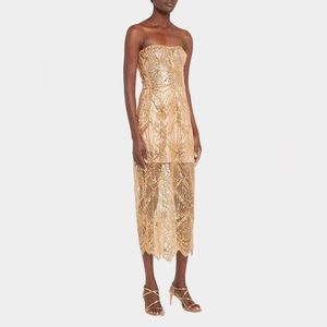 BRONX AND BANCO Giselle Strapless Sequin Midi Dress size S